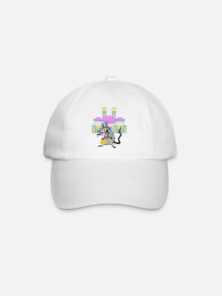 Schloss Märchen Ratte Mittelalter Nager Burg Kind - Baseballkappe - Weiß/Weiß