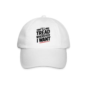 Mutig treten, wo immer ich will Reifenspur-Design - Baseballkappe - Weiß/Weiß - Vorne