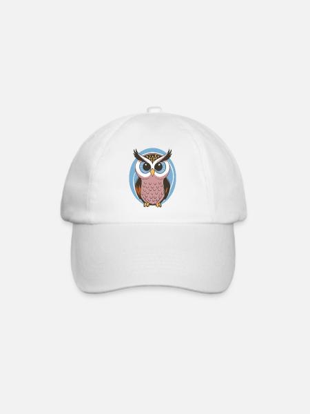 NIEDLICHE Eule - Baseballkappe - Weiß/Weiß
