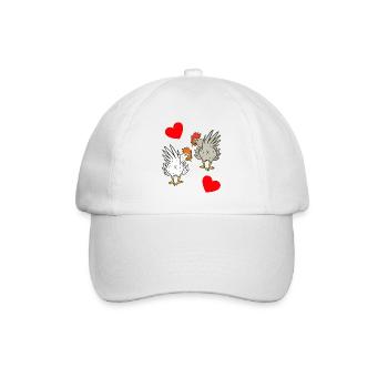 Huhn Hühner Federvieh - Baseballkappe - Weiß/Weiß - Vorne