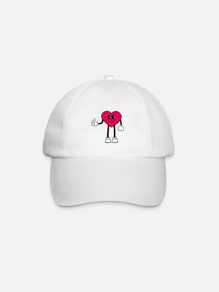 Herz - Baseballkappe - Weiß/Weiß