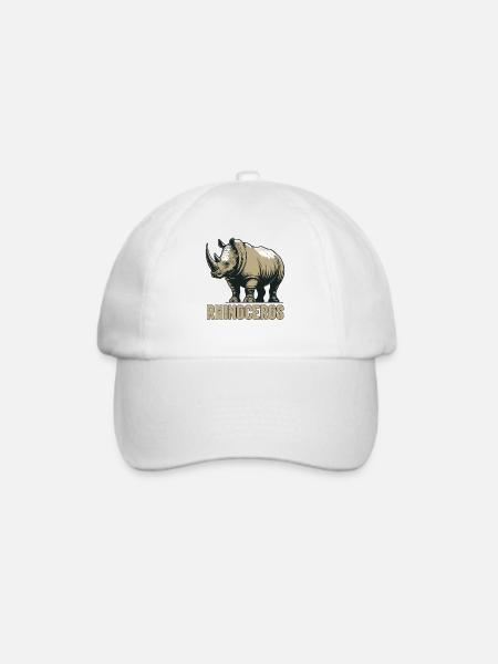 Nashorn Nashorn Safari Afrikanisches Tier - Baseballkappe - Weiß/Weiß
