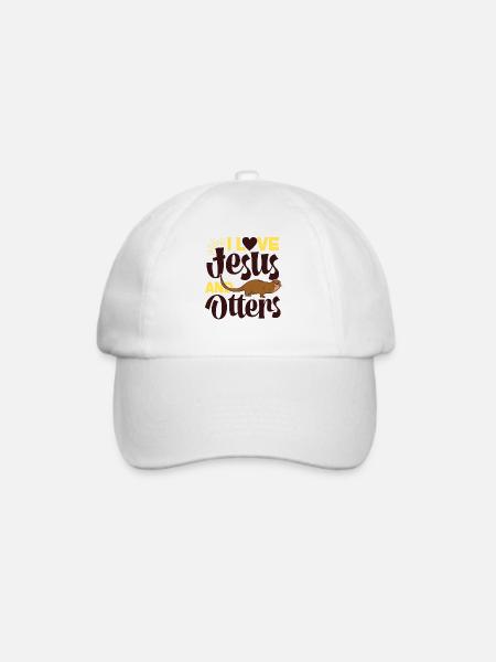 Otter Jesus Faith Christian I Love - Baseballkappe - Weiß/Weiß