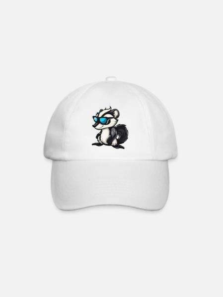 Stinktier Comic Cool - Baseballkappe - Weiß/Weiß