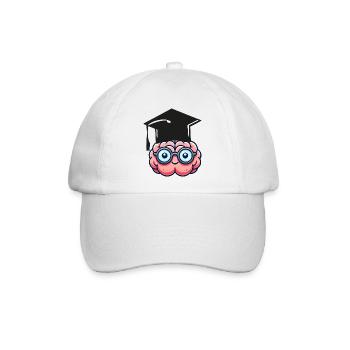 gehirn comic nerd student - Baseballkappe - Weiß/Weiß - Vorne