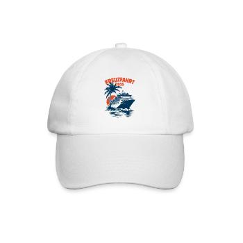 Kreuzfahrt 2025, Kreuzfahrtschiff, Schiffsreise - Baseballkappe - Weiß/Weiß - Vorne