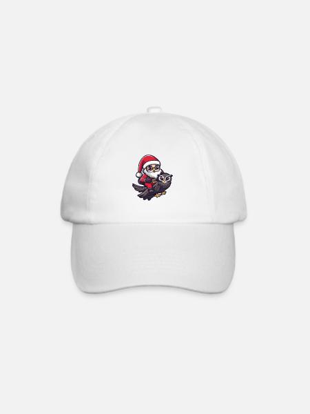 Eule Weihnachtsmann Cartoon - Baseballkappe - Weiß/Weiß