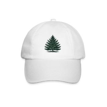 Weihnachten Tannenbaum Illustration - Baseballkappe - Weiß/Weiß - Vorne