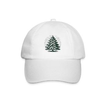 Weihnachtlicher Tannenbaum Illustration - Baseballkappe - Weiß/Weiß - Vorne