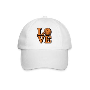 Ich liebe Basketball - Baseballkappe - Weiß/Weiß - Vorne