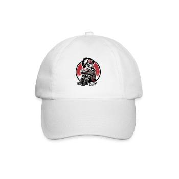 Lustiges und süßes Gehirn-Zombie Emo-Punk-Mädchen - Baseballkappe - Weiß/Weiß - Vorne