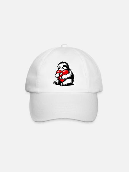 Faultier - Baseballkappe - Weiß/Weiß