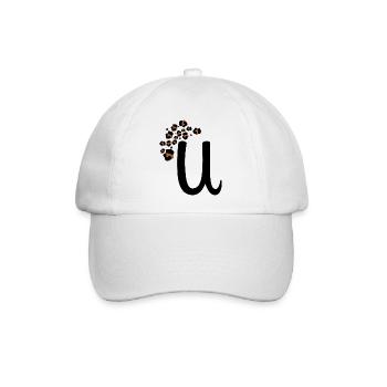 Buchstabe u Leopardenmuster - Baseballkappe - Weiß/Weiß - Vorne