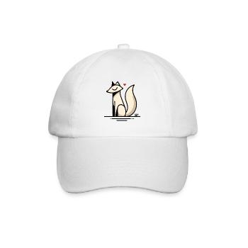 Fuchs Liebe mit Herz - Baseballkappe - Weiß/Weiß - Vorne