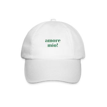 Amore Mio Spruch Italien Italienerin Geschenk - Baseballkappe - Weiß/Weiß - Vorne