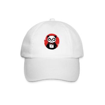 Wütender enttäuschter Panda im Smoking - Baseballkappe - Weiß/Weiß - Vorne