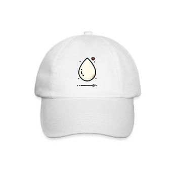 Ein Tropfen Milch mit Liebe und Herz - Baseballkappe - Weiß/Weiß - Vorne