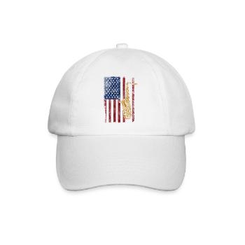 Saxophone American Flag - Baseballkappe - Weiß/Weiß - Vorne