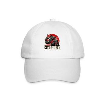 Lustiger Nashorn-Revolutionsgruß - Baseballkappe - Weiß/Weiß - Vorne