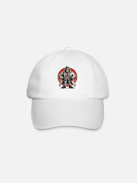 Detektiv-Gorilla - Baseballkappe - Weiß/Weiß