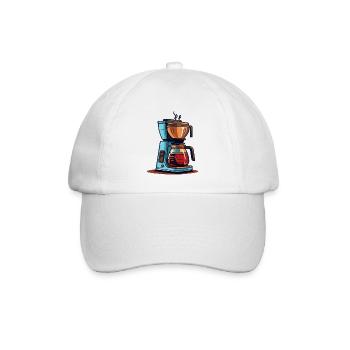 Kaffeemaschine - Baseballkappe - Weiß/Weiß - Vorne