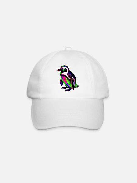 Pinguin - Baseballkappe - Weiß/Weiß