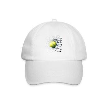 Tennisball im Netz - Baseballkappe - Weiß/Weiß - Vorne