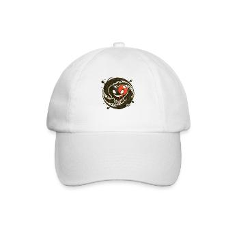 Böser Wirbel und ein Herz - Baseballkappe - Weiß/Weiß - Vorne