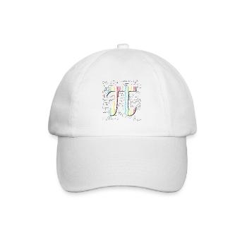 Bunte Pi-Zahl Zum Pi-Tag Lernen - Baseballkappe - Weiß/Weiß - Vorne