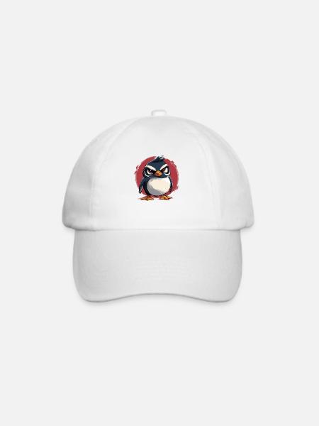 Schlechte-Laune-Pinguin - Baseballkappe - Weiß/Weiß