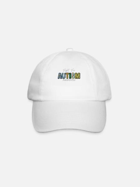 Fight For Autism Awareness Buntes Design Fight For - Baseballkappe - Weiß/Weiß