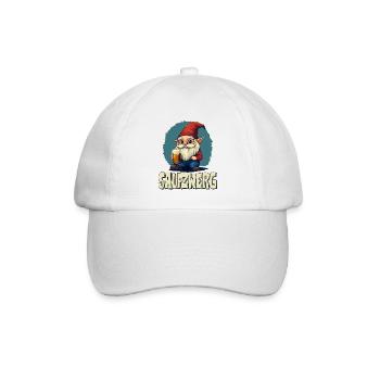 Saufzwerg - Lustiges Karneval Fasching - Baseballkappe - Weiß/Weiß - Vorne