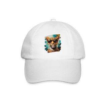 Leopard Retro - Baseballkappe - Weiß/Weiß - Vorne