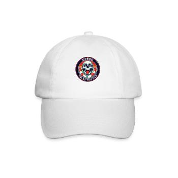 Gier macht krank, ein Totenkopf - Baseballkappe - Weiß/Weiß - Vorne