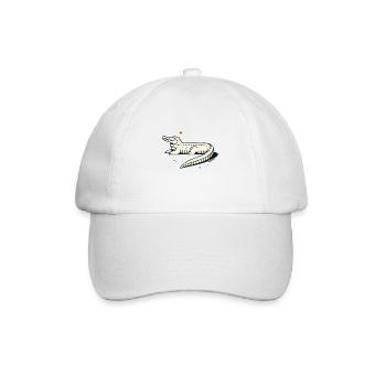 Cooler Alligator – Lässig und stylisch - Baseballkappe - Weiß/Weiß - Vorne