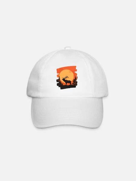 Elch Retro - Baseballkappe - Weiß/Weiß