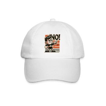 Frecher Retro Junge und Lausbube sagt Nein - Baseballkappe - Weiß/Weiß - Vorne