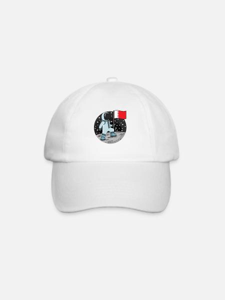 Astronaut Fahne Bahrain - Baseballkappe - Weiß/Weiß
