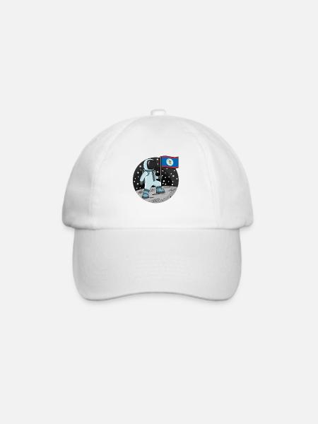 Astronaut Fahne Belize - Baseballkappe - Weiß/Weiß