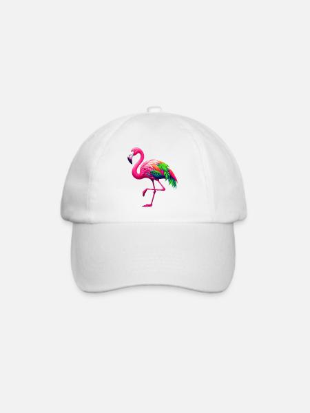 Flamingo - Baseballkappe - Weiß/Weiß