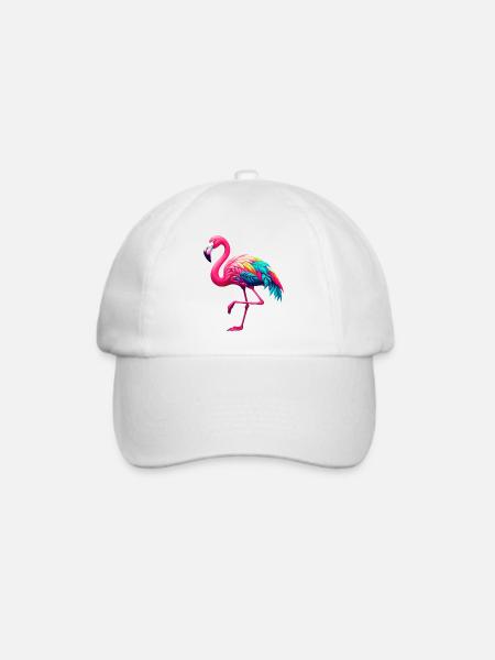 Flamingo - Baseballkappe - Weiß/Weiß