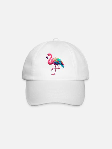 Flamingo - Baseballkappe - Weiß/Weiß