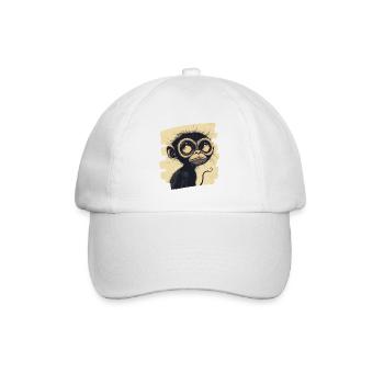Affe - Baseballkappe - Weiß/Weiß - Vorne