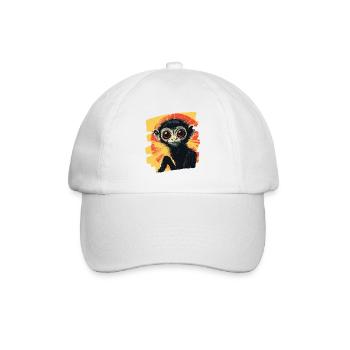 Spinnenaffe Retro - Baseballkappe - Weiß/Weiß - Vorne