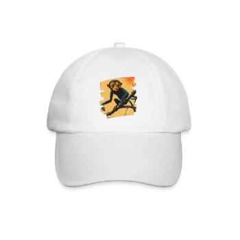 Affe - Baseballkappe - Weiß/Weiß - Vorne