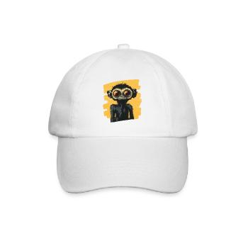 Spinnenaffe Retro - Baseballkappe - Weiß/Weiß - Vorne