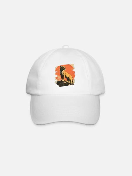 Lion from mountain Retro - Baseballkappe - Weiß/Weiß