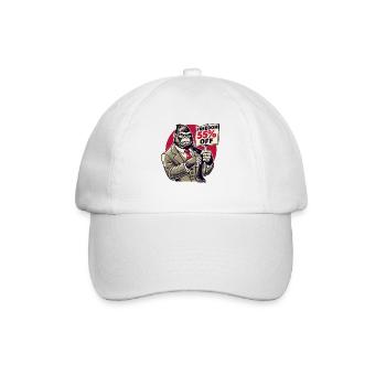 Gorilla mit Schild: Freiheit im Ausverkauf-Angebot - Baseballkappe - Weiß/Weiß - Vorne