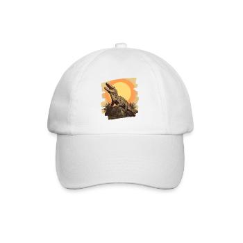 Krokodil Retro - Baseballkappe - Weiß/Weiß - Vorne