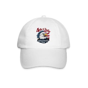 Amerika USA Adler 4th July Independence Day - Baseballkappe - Weiß/Weiß - Vorne